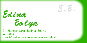 edina bolya business card